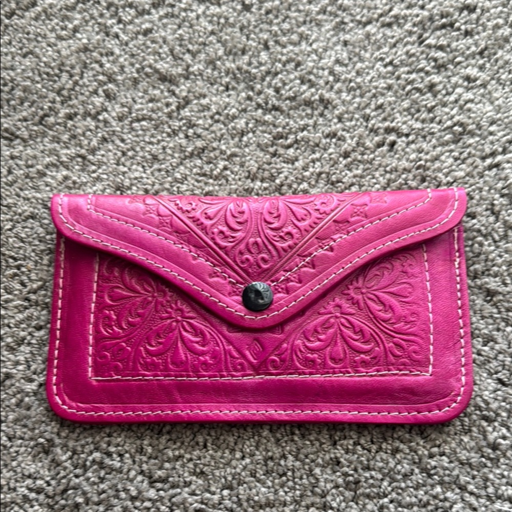 Pink Embossed Women's Clutch